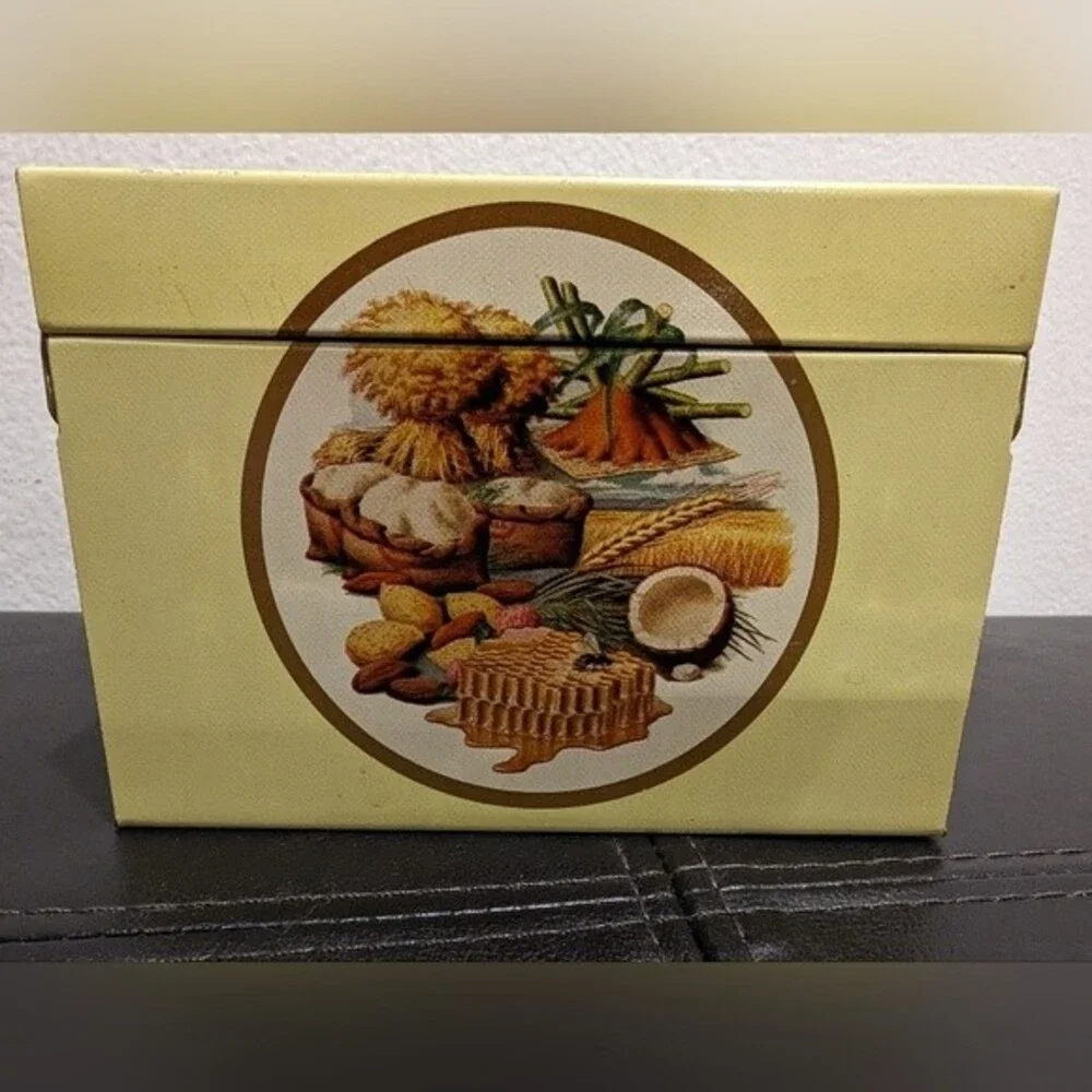 Vintage C.W. Post Cereal Recipe Card Box Tin Metal Advertising Kitchen Decor